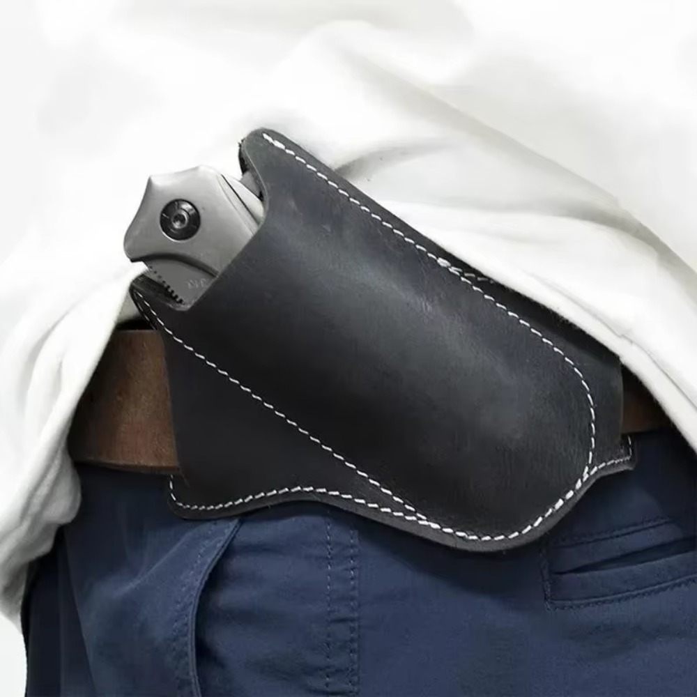 Edc Carry Belt Leather - Funda de cuchillo de cuero resistente