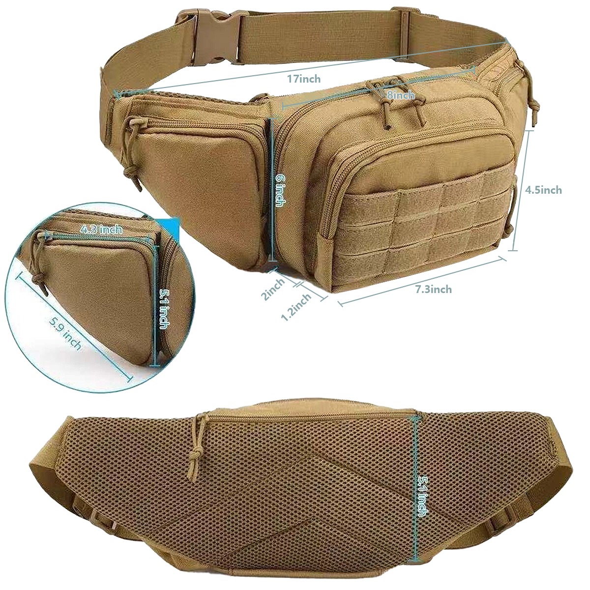Riñonera Táctica MOLLE para Po - Edc Concealed Carry Fanny Pack reseña y precio