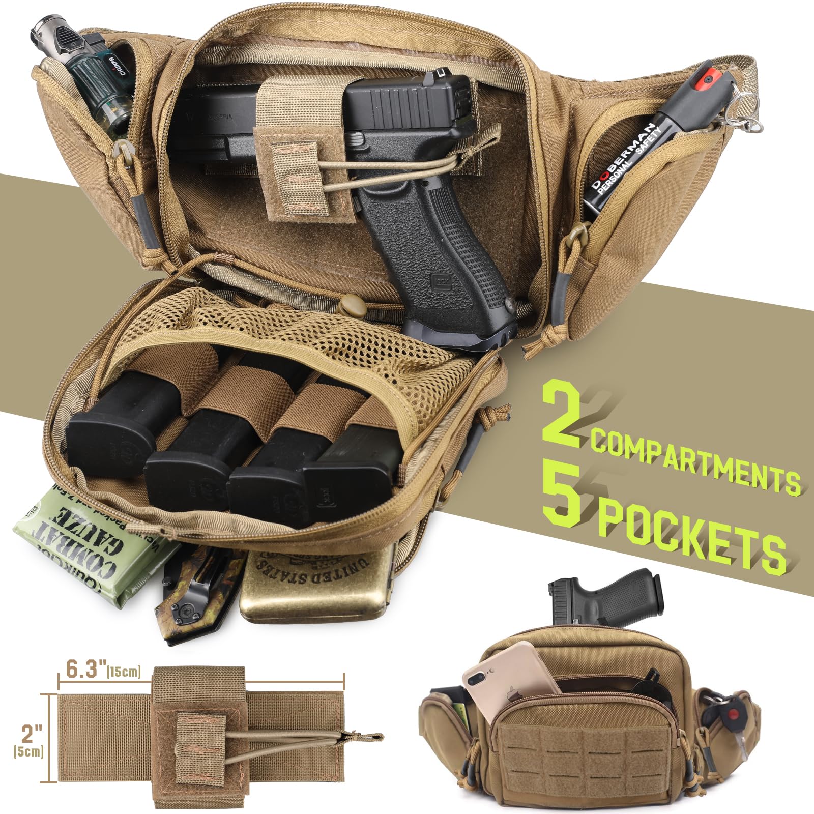 Riñonera Táctica para Llevar P - Edc Concealed Carry Fanny Pack reseña y precio