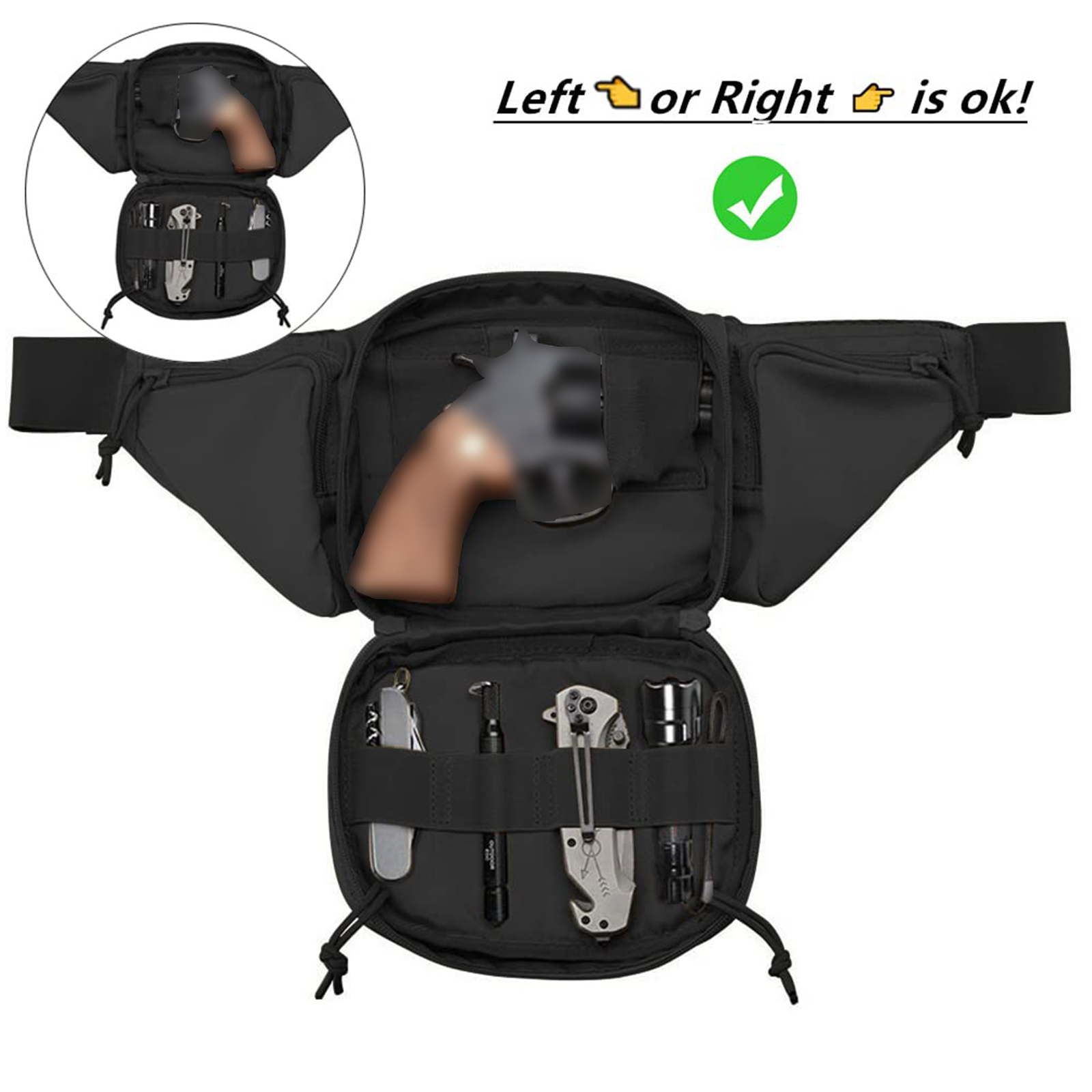 Riñonera táctica con funda par - Edc Concealed Carry Fanny Pack reseña y precio