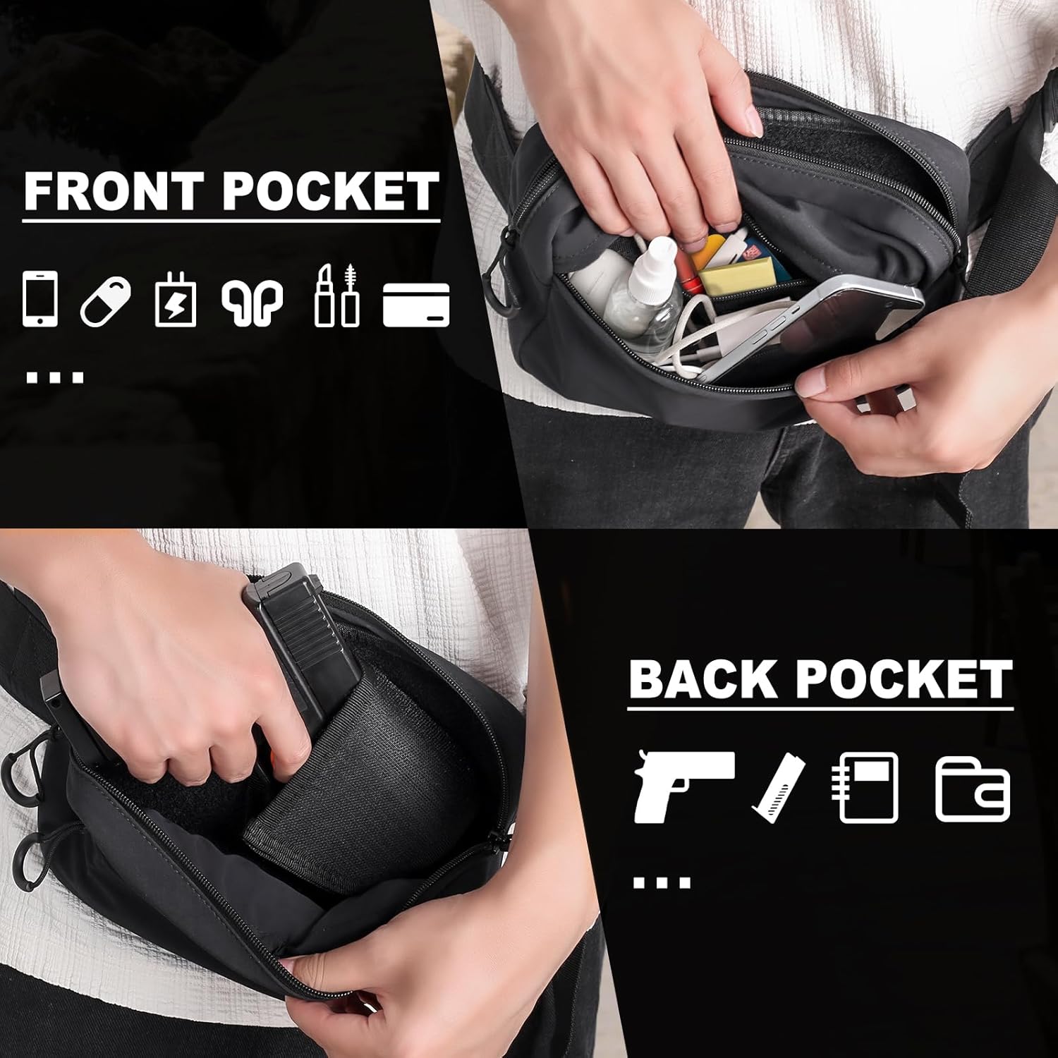 Riñonera táctica con funda, bo - Edc Concealed Carry Fanny Pack reseña y precio